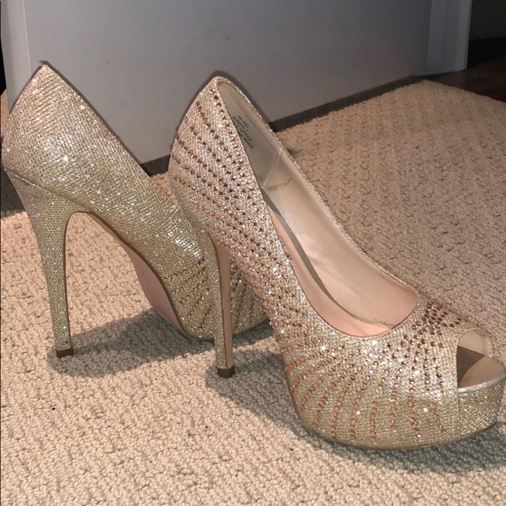 Sparkly Rose Gold High Heels